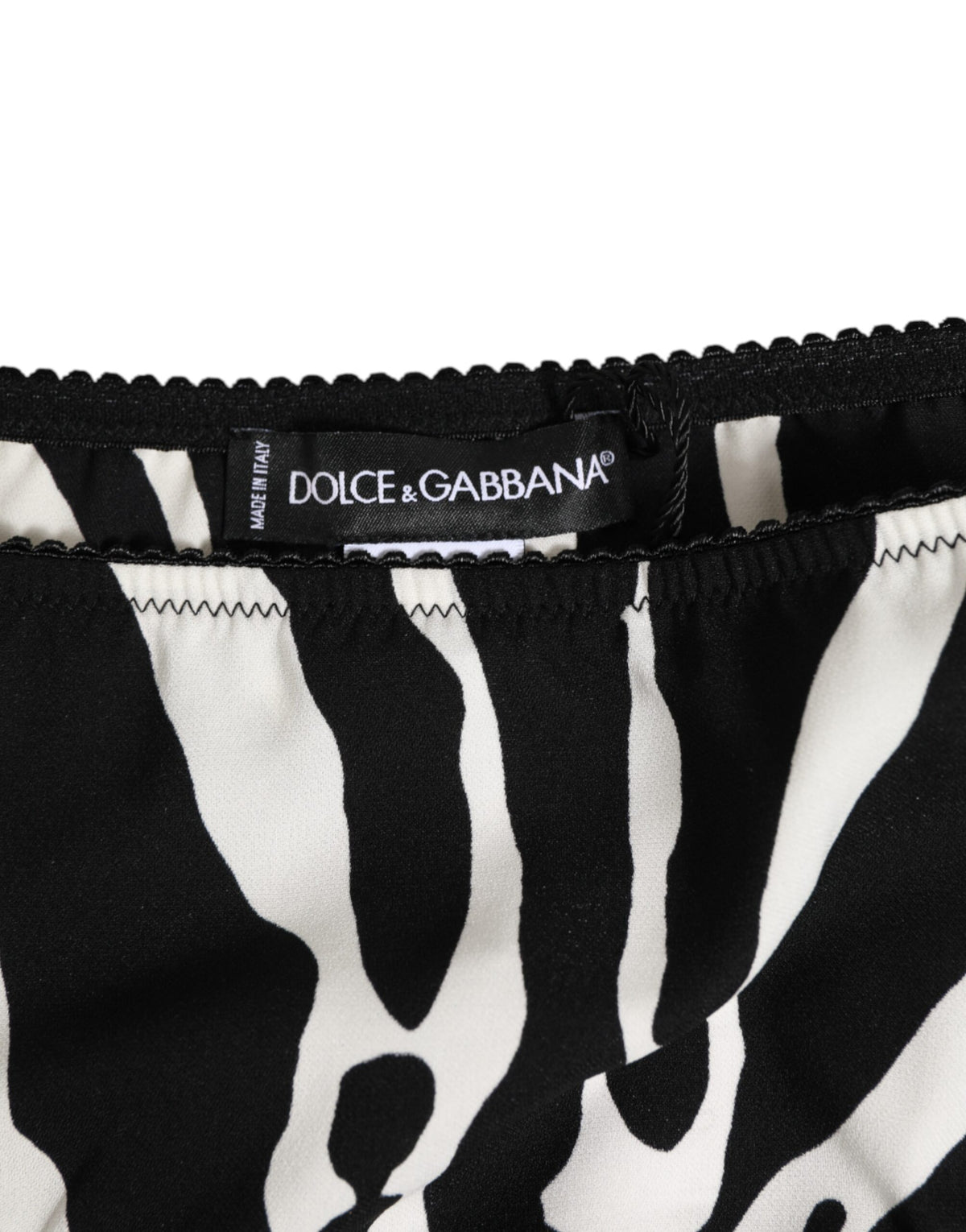 Dolce & Gabbana Black White Zebra Print Slip Briefs Underwear