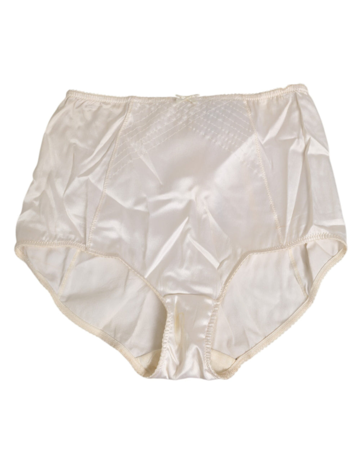 Dolce & Gabbana Off White Silk High Waist Girdle Panty Underwear