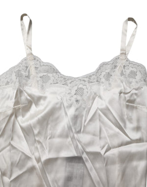 Dolce & Gabbana Off White Floral Lace Tank Lingerie Top Underwear