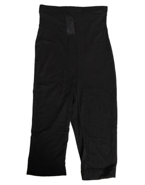 Dolce & Gabbana Black High Waist Tight Midi Trouser Underwear