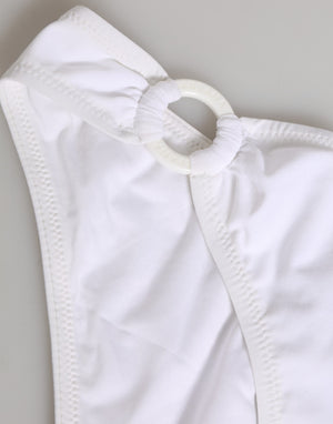 Dolce & Gabbana White Logo Swimsuit 2 Piece Top Bottom Swimwear