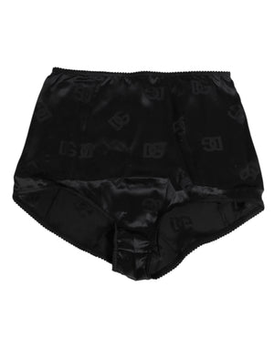Dolce & Gabbana Black Silk Stretch High Waist Girdle Underwear
