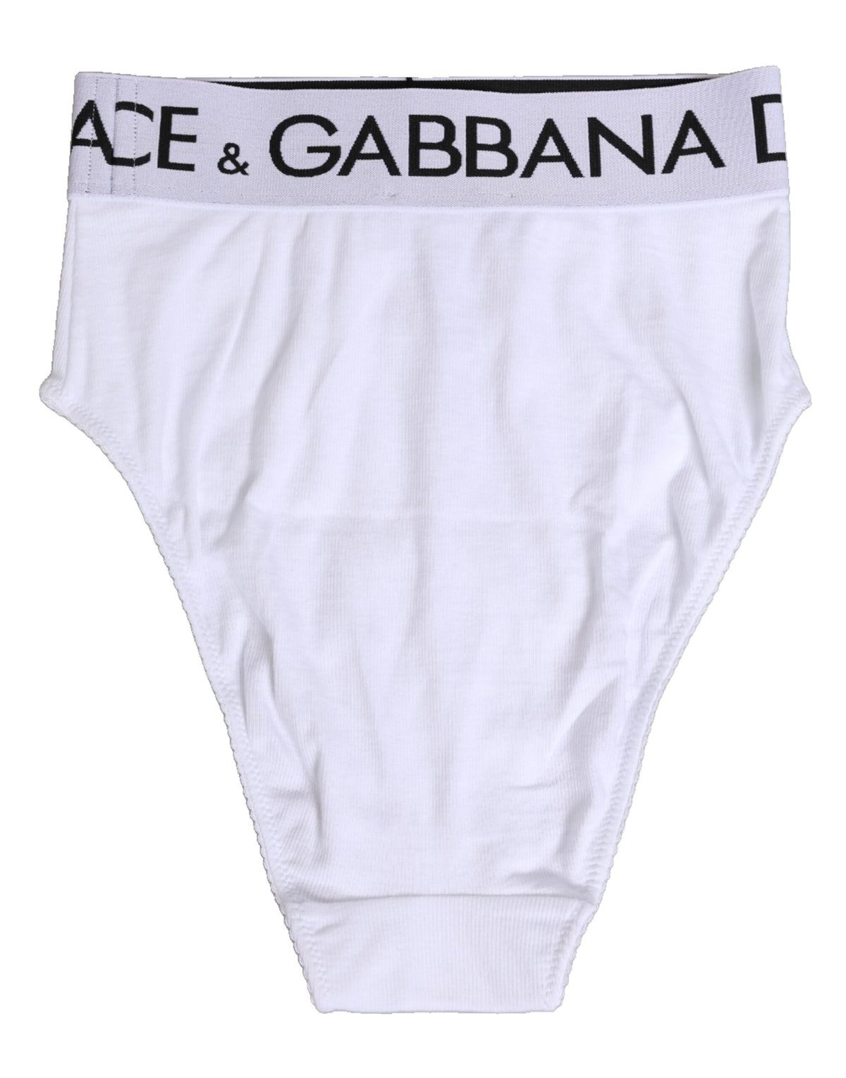 Dolce & Gabbana White Cotton Stretch High Waist Panty Underwear