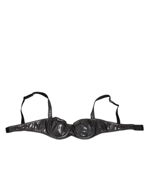 Dolce & Gabbana Black Acetate Stretch Balconette Bra Underwear