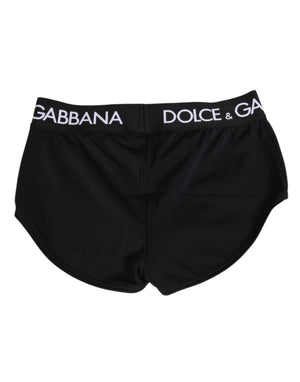 Dolce & Gabbana Black Nylon Logo Waistband Shorts Underwear