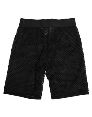 Dolce & Gabbana Black Cotton Logo Shorts Midi Trouser Underwear