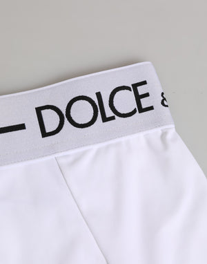 Dolce & Gabbana White Nylon Logo Waistband Coulotte Underwear