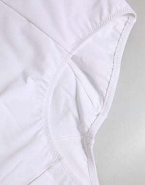 Dolce & Gabbana White Nylon Logo Waistband Coulotte Underwear