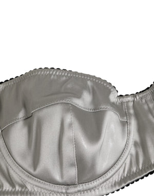 Dolce & Gabbana Gray Acetate Stretch Balconcino Bra Underwear
