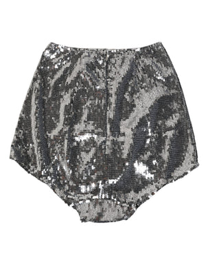 Dolce & Gabbana Silver Nylon Sequined Slip Girdle Panty Underwear