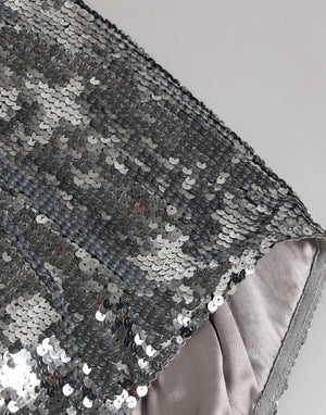 Dolce & Gabbana Silver Nylon Sequined Slip Girdle Panty Underwear