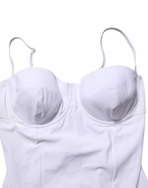Dolce & Gabbana White Padded Balconette One Piece Swimwear