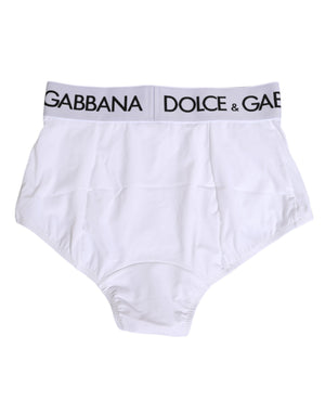 Dolce & Gabbana White Nylon Logo Waistband Panty Underwear