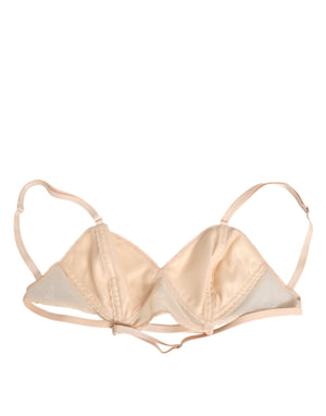 Dolce & Gabbana Beige Nylon Triangle Soft Cup Brassiere Underwear