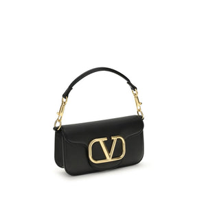 Valentino Garavani Black Calf Leather Bos Taurus Shoulder Bag