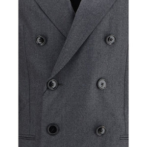 Ami Paris Gray Fleece Wool Blazer