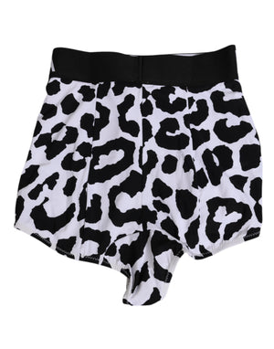 Dolce & Gabbana White Leopard Nylon High Waist Girdle Underwear