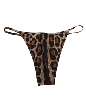Dolce & Gabbana Brown Leopard Triangle Tanga Panty Underwear