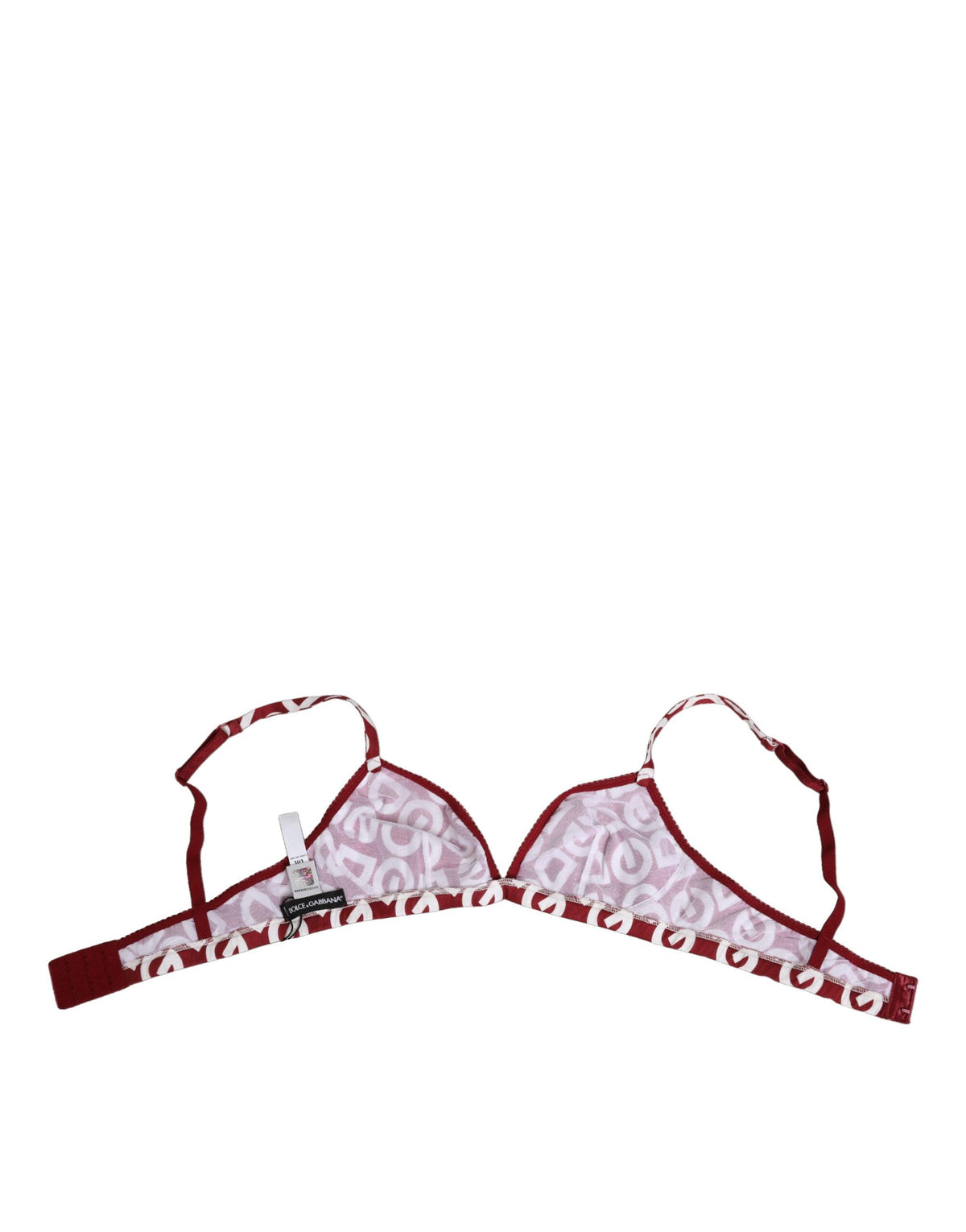 Dolce & Gabbana Red White Logo Mania Soft Cup Bra Underwear