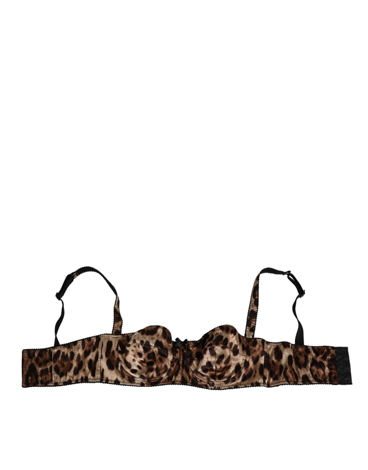 Dolce & Gabbana Brown Leopard Silk Balconnet Bra Underwear