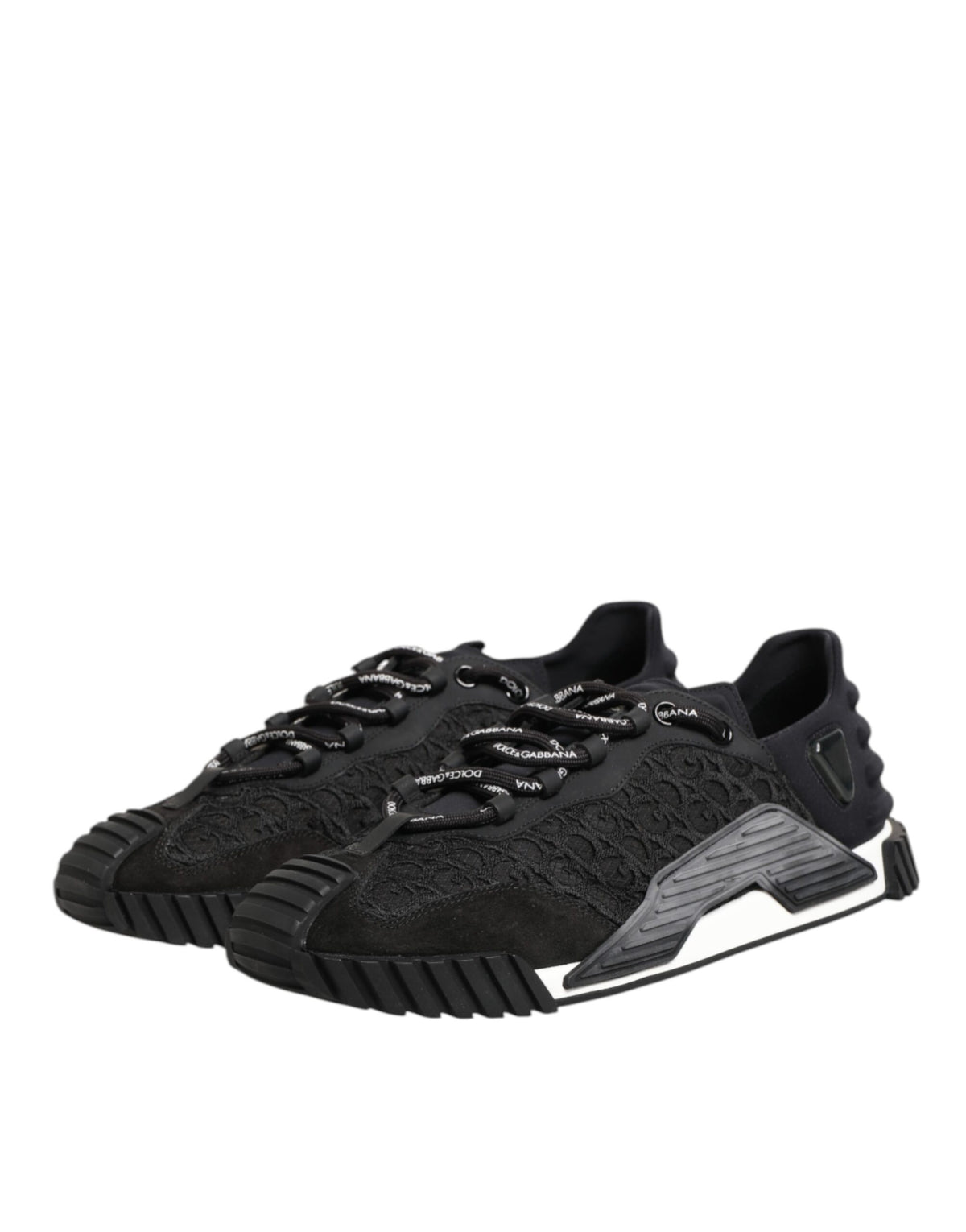 Dolce & Gabbana Black Logo Lace Low Top NS1 Sneaker Shoes