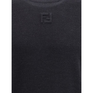 Fendi Black Fleece Wool Sweatshirt