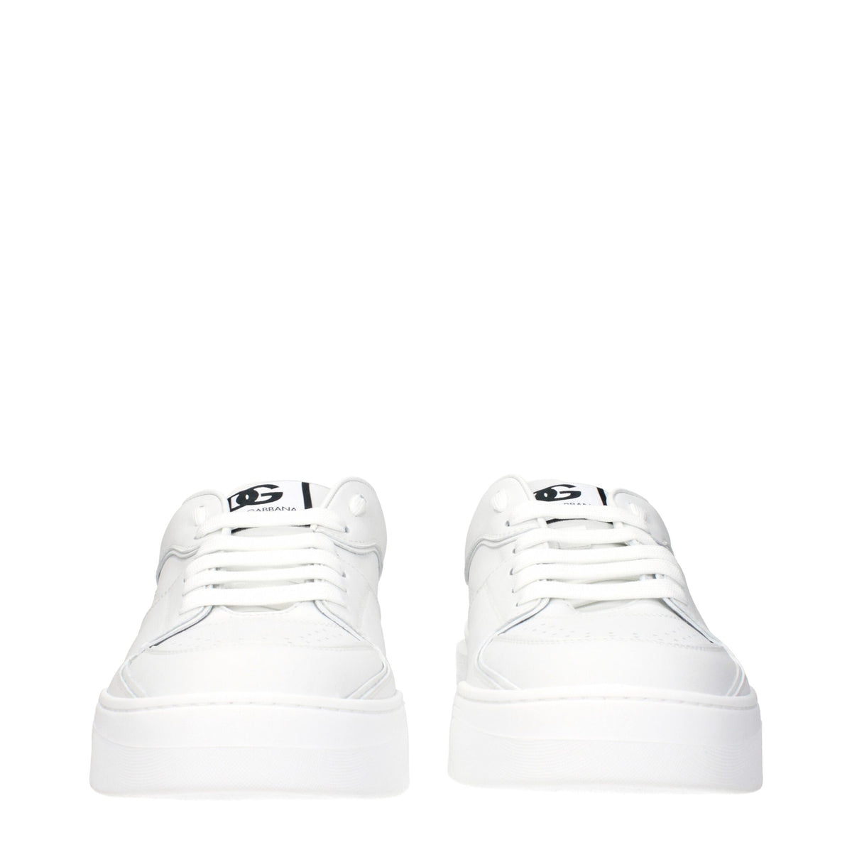Dolce & Gabbana White Leather Low Top Sneakers