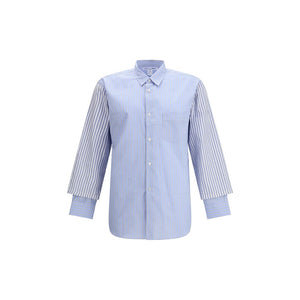 Comme Des Garçons Light Blue Cotton Pattern Shirt