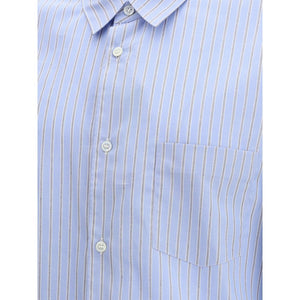 Comme Des Garçons Light Blue Cotton Pattern Shirt