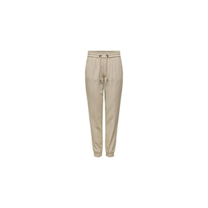 Only Beige Viscose Casual Pants