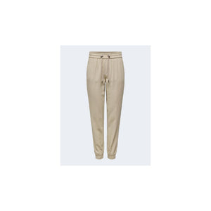 Only Beige Viscose Casual Pants