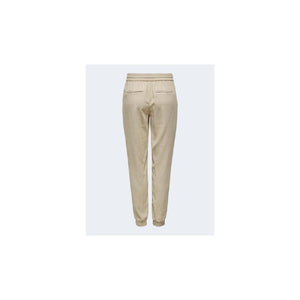 Only Beige Viscose Casual Pants