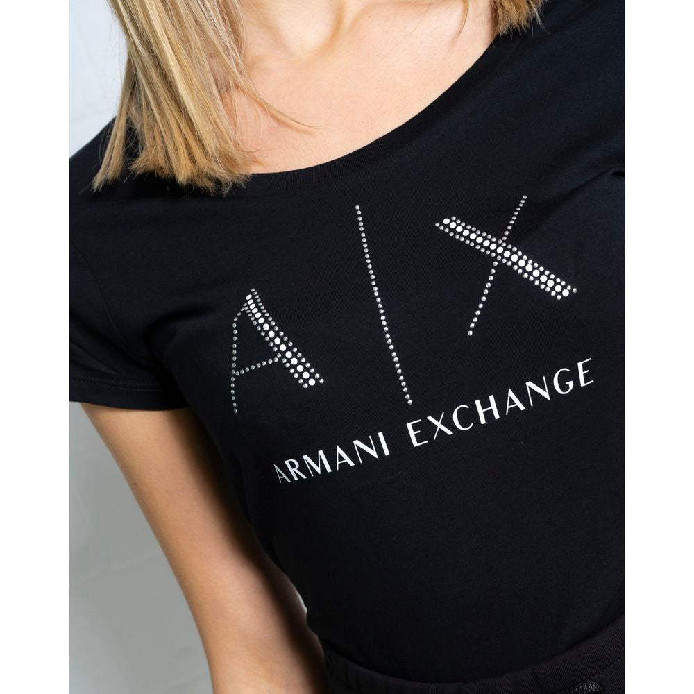 Armani Exchange Black Cotton T-Shirt