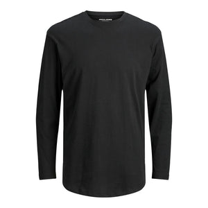 Jack Jones Black Cotton Long Sleeve T-Shirt