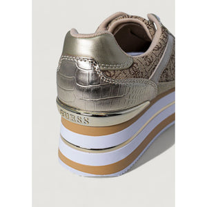 Guess Beige Polyester Platform Sneakers