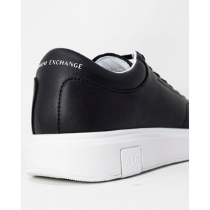 Armani Exchange Black Leather Low Top Sneakers