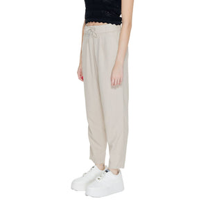 Only Beige Linen Casual Pants