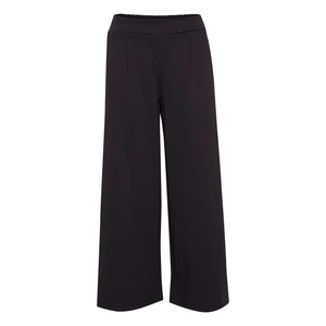ICHI Black Recycled Polyester Flared Pants