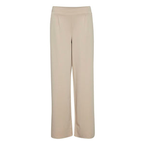 ICHI Beige Recycled Polyurethane Casual Pants