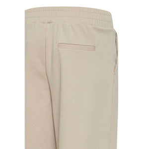 ICHI Beige Recycled Polyurethane Casual Pants