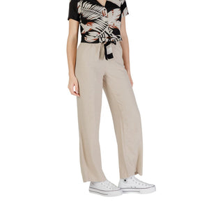 Only Beige Linen Casual Pants