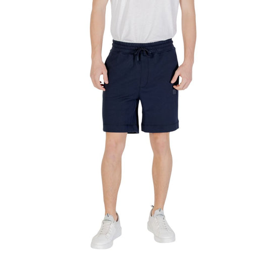 Hugo Boss Blue Cotton Bermuda Shorts
