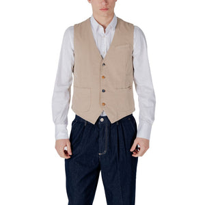 Gianni Lupo Beige Cotton Waistcoat
