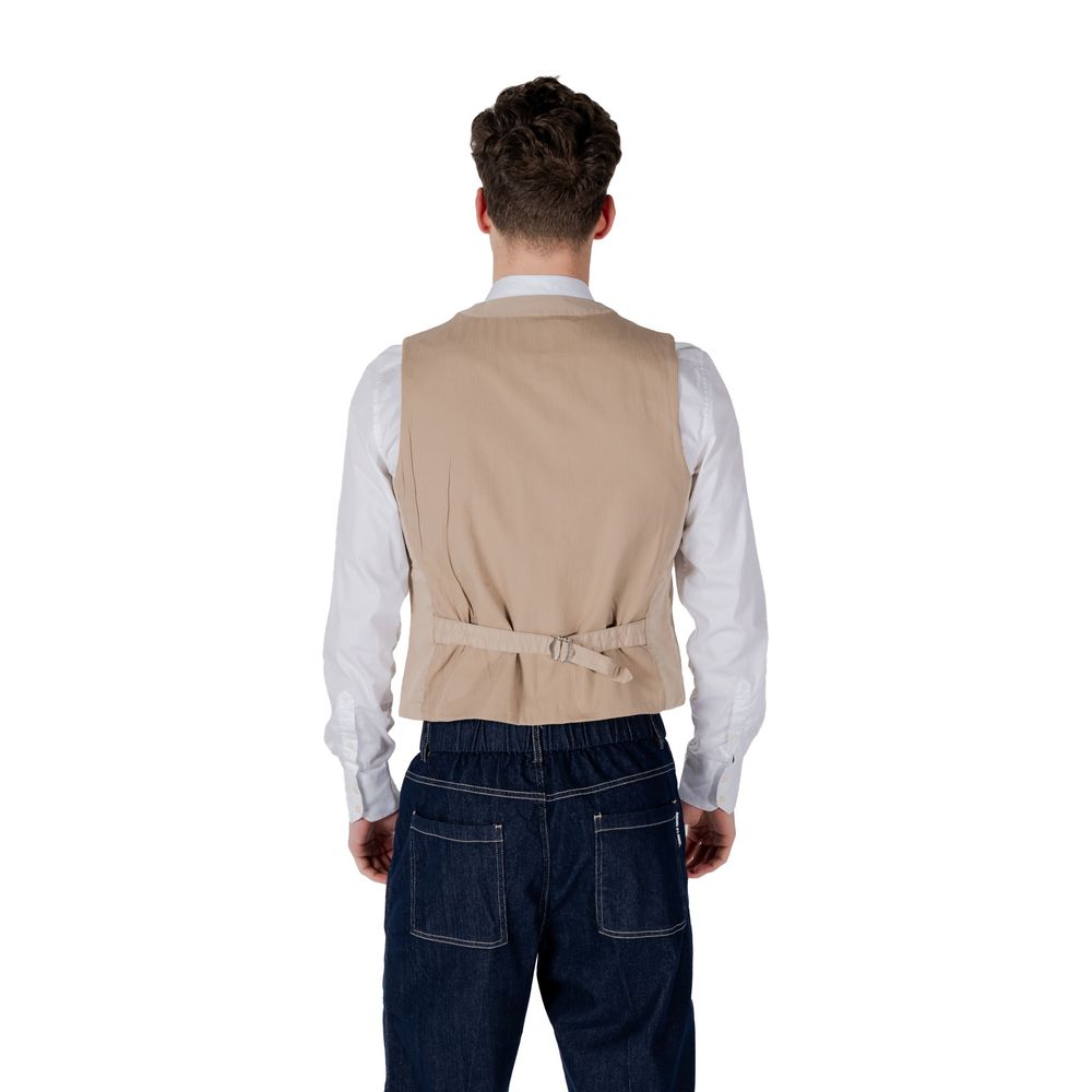 Gianni Lupo Beige Cotton Waistcoat
