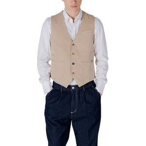 Gianni Lupo Beige Cotton Waistcoat