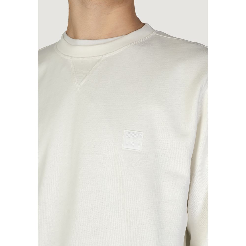 Hugo Boss White Cotton Sweatshirt