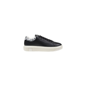 Armani Exchange Black And White Leather Low Top Sneakers