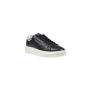 Armani Exchange Black And White Leather Low Top Sneakers