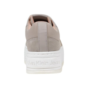 Calvin Klein Jeans Beige Recycled Cotton Platform Sneakers