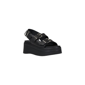 Tommy Hilfiger Jeans Black Leather Platform Sandals